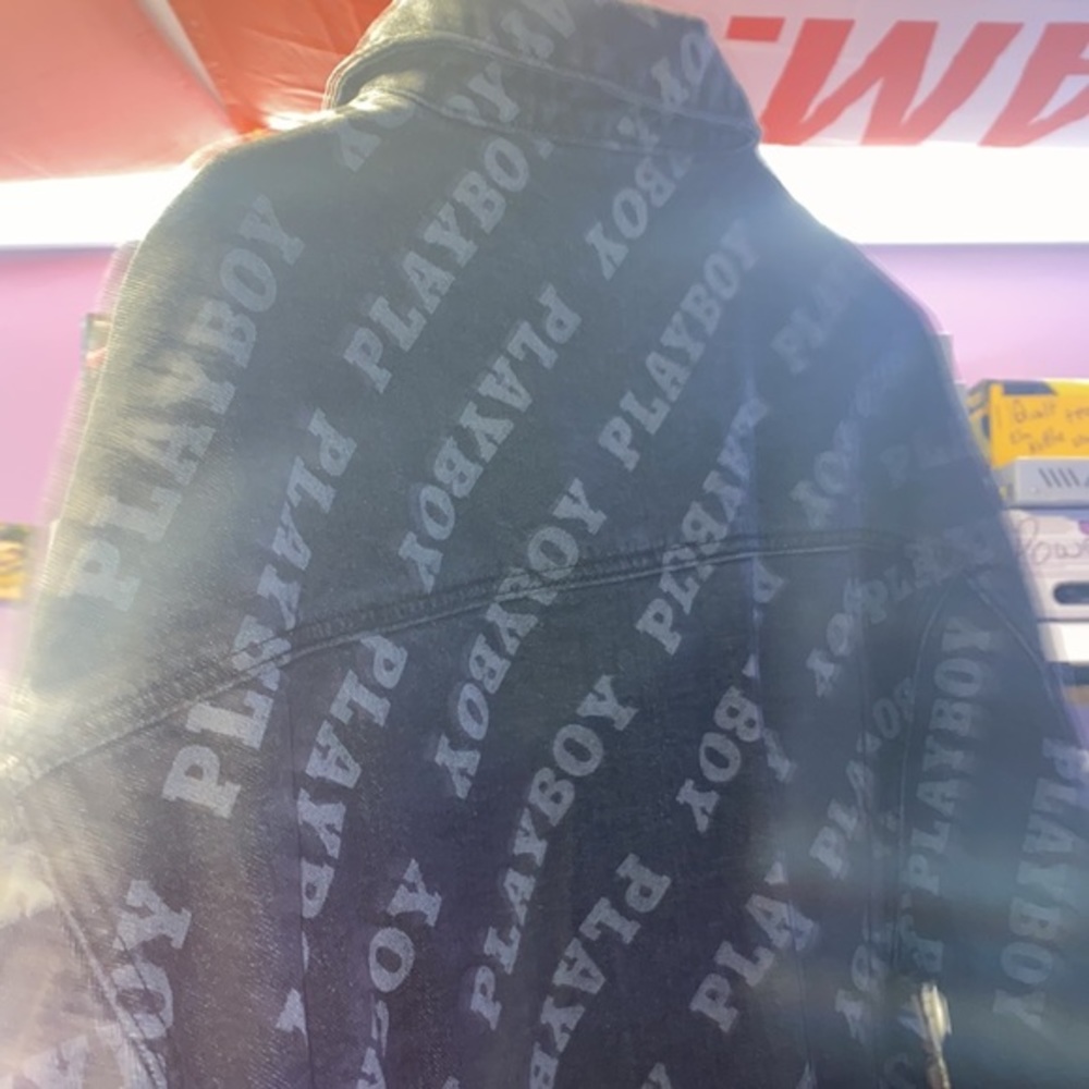 Brand NEW Playboy Print Denim Shacket, jacket real denim designer multi colour - Picture 5 of 5